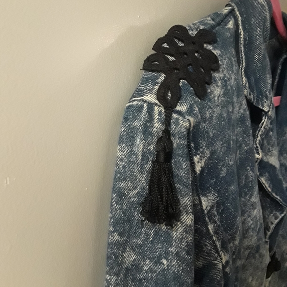 Vintage Crop faded jean 80s jacket - Picture 2 of 6